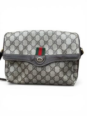 Vintage Gucci GG Canvas Crossbody – Sherry Line Web Stripe | 70s/80s